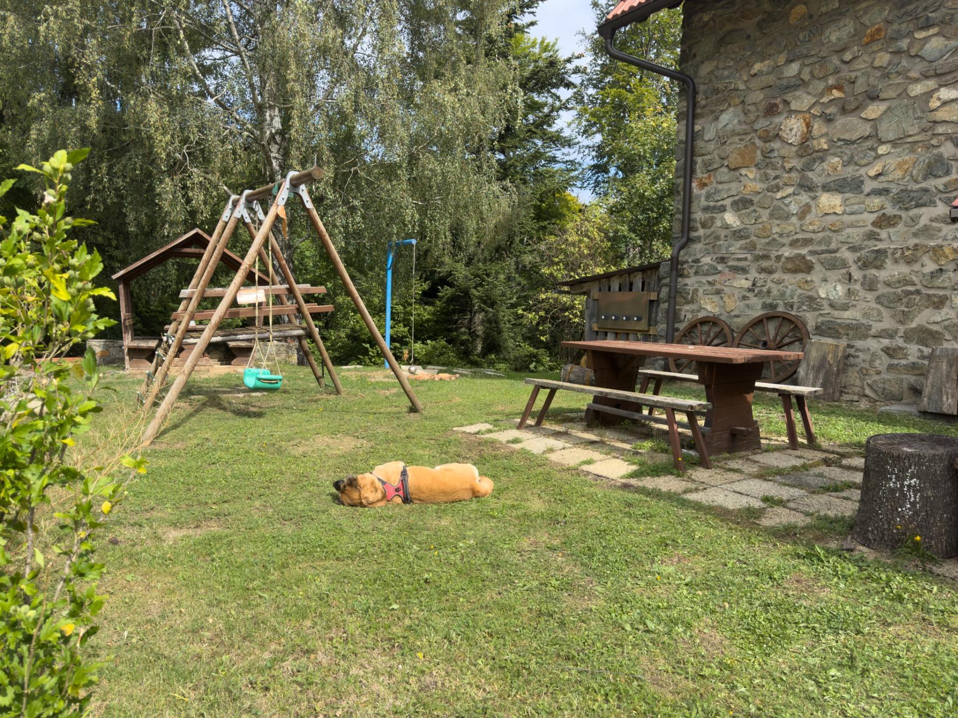 Miza in klopi na vrtu
